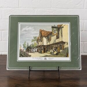 Vintage English Life Placemats Set of 4, Ye Olde Bell Hurley Cork Backed, Eng